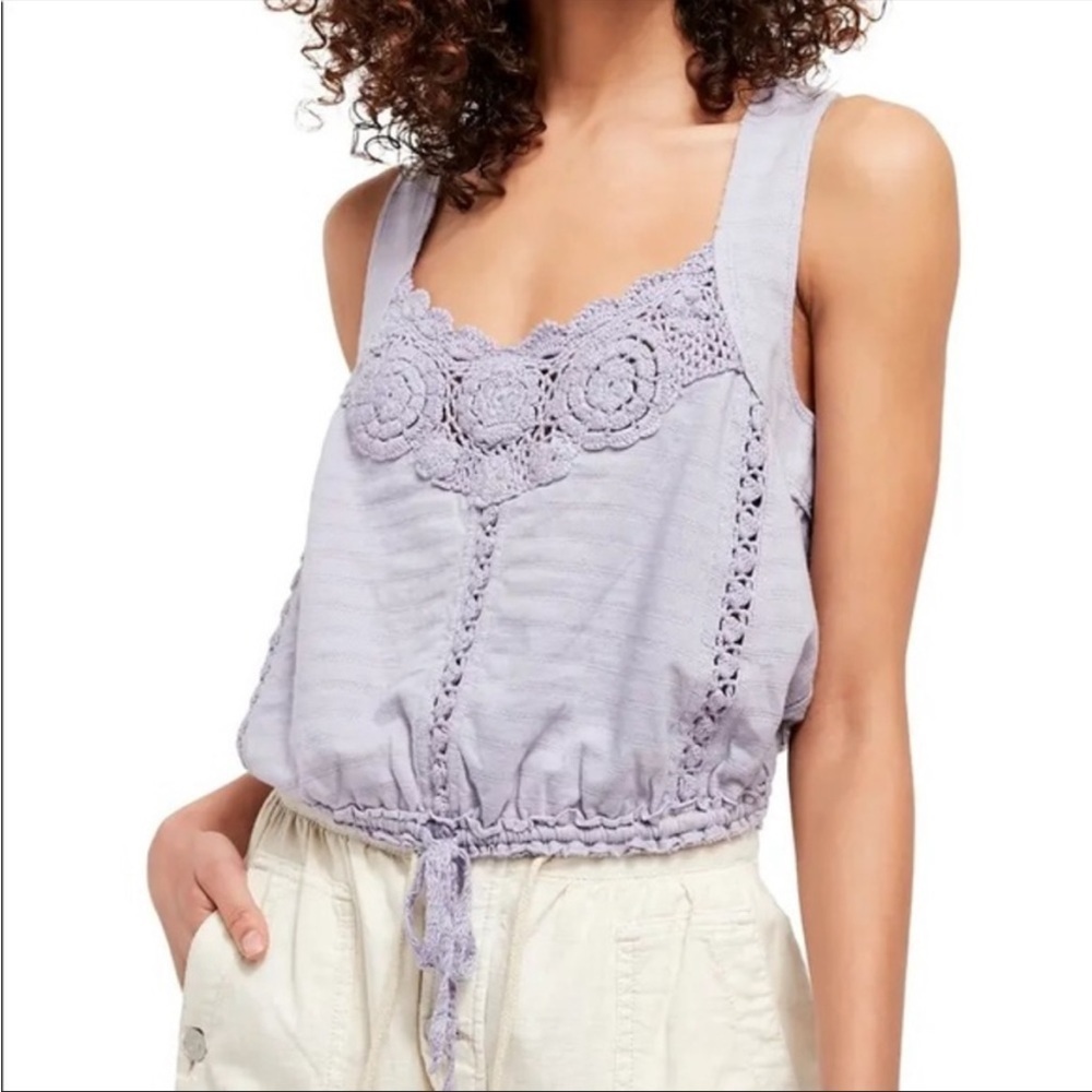 Free People Sweet Something Lace Tank frosted lilac purple - Picture 3 of 9